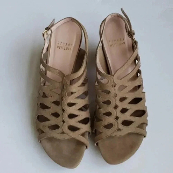 Stuart Weitzman Rollover Nubuck Sandals - Picture 4 of 16